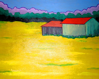 Barn in Mustard Field 001