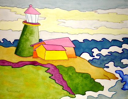 Stormy Sea at Lighthouse
