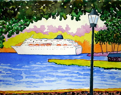 Cruise Ship in Harbor