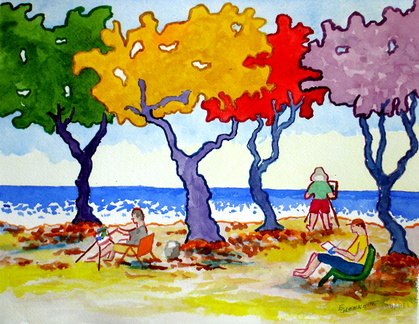 Painters at Beach