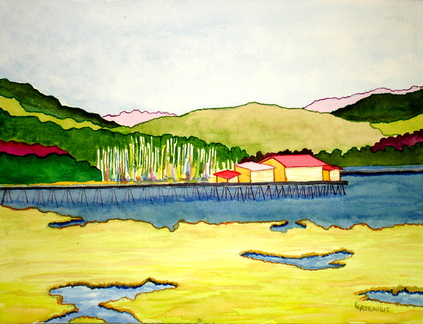 Romeo Pier  11 x 15  Watercolor