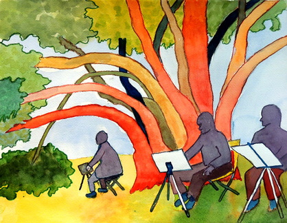 Artists Under Tree