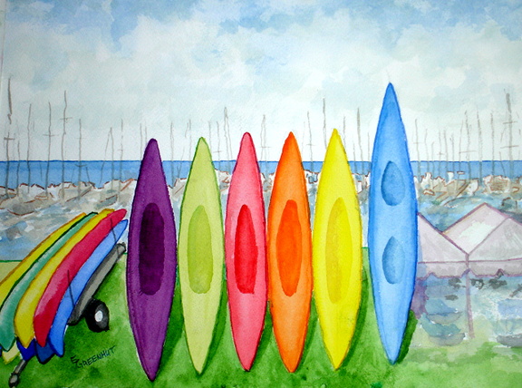 Kayaks at Pillar Point Harbor